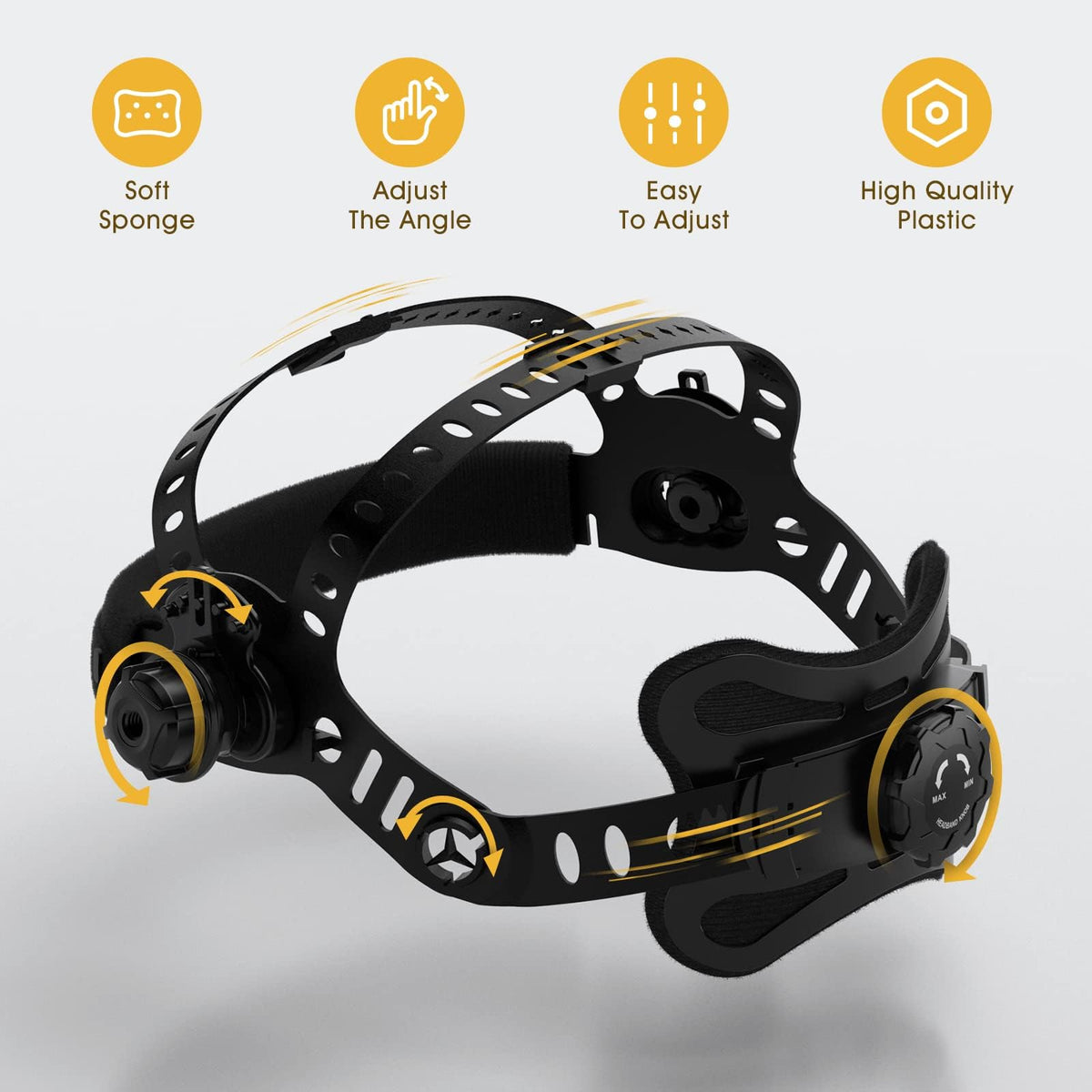 TOOLIOM helmet with adjustable delay and sensitivity for customized comfort.