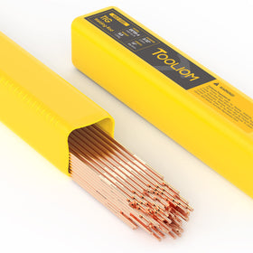 TOOLIOM ER70S-6 copper-coated TIG rod packaging highlighting a 5 lb package for versatile welding projects.