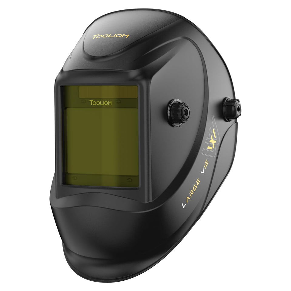 TOOLIOM large viewing area welding helmet for precise alignment and visibility.