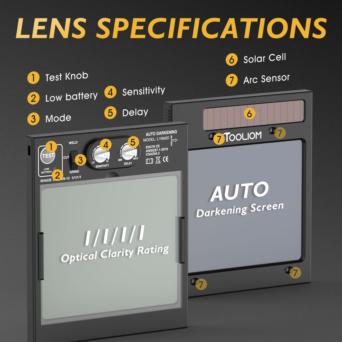 TOOLIOM true-color optics provide accurate perception of metals and puddles.