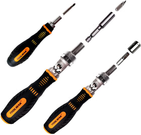 TOOLMAK magnetic-tip screwdriver guides screws with magnetic hold.