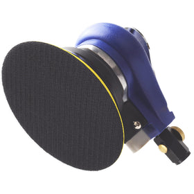 TOOLPEAK 5-Inch sander, palm grip closeup, features durable housing and vibration dampening.