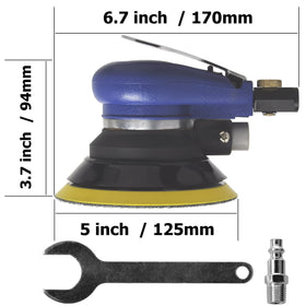 TOOLPEAK 5-Inch sander, side view, showcasing lightweight palm grip for reduced fatigue.