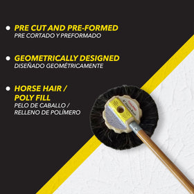 ToolPro horsehair and poly-fill blend enhances durability for repeated use.
