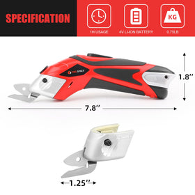 4V lithium-ion battery and fast charger for extended cutting sessions