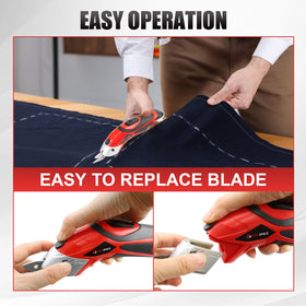 Packaging shows included blades, charger, battery, and manual from ToolSPACE