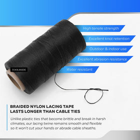 TOOLSSIDE waxed lacing cord bending without cracking in cold conditions