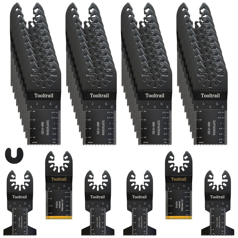Tooltrail 56pcs oscillating blades kit for versatile demolition and remodeling tasks.