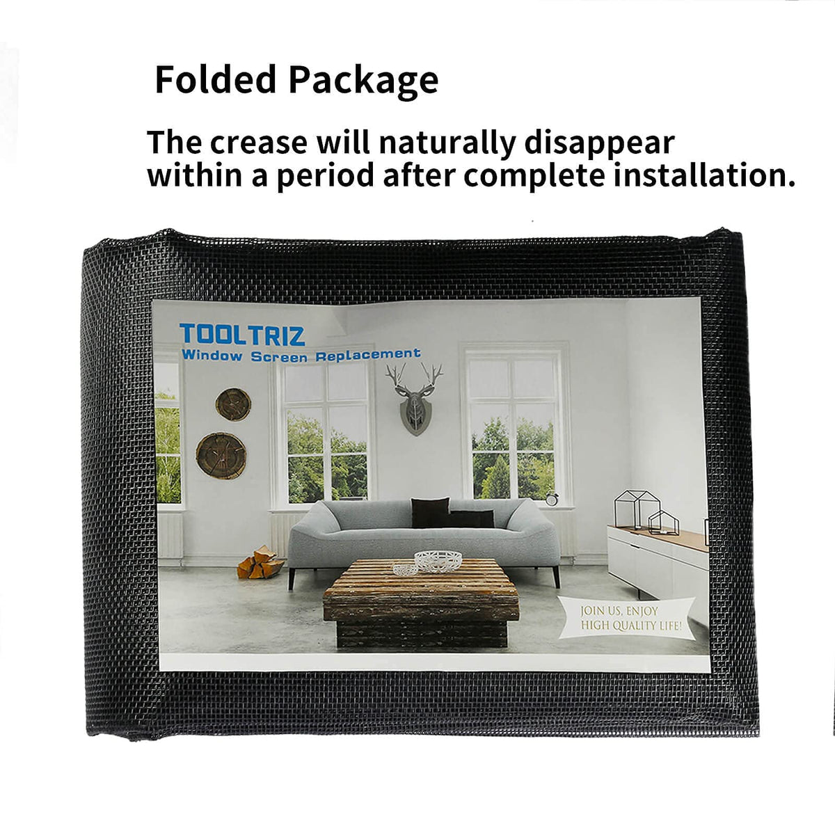 Tooltriz charcoal fiberglass mesh weather resilience under sun and rain.