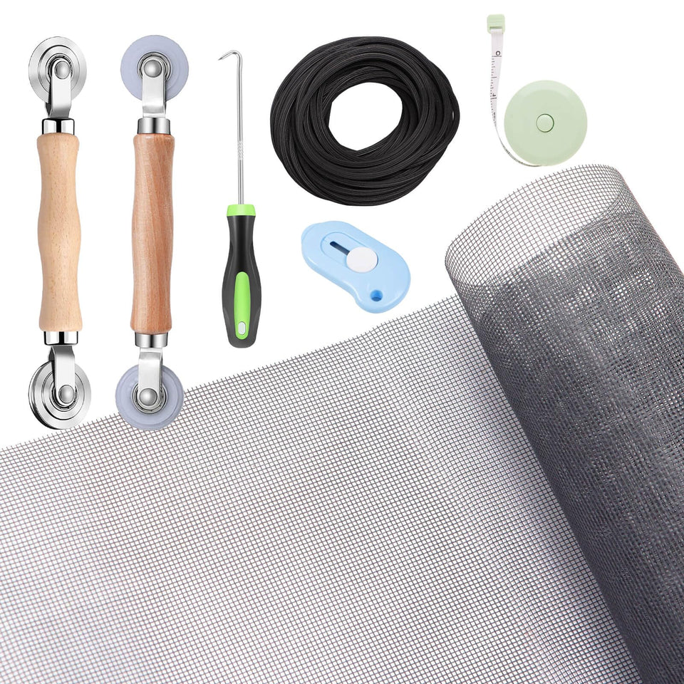 TOOLTRIZ window screen repair kit with all-in-one tools for quick DIY replacement