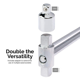 Tooluxe 03703L 17-inch length provides leverage for stubborn fasteners.