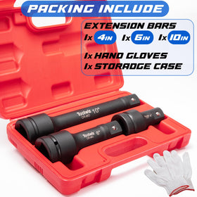 Toolwiz 1inch drive extension 10in in-use shows improved torque in tight spaces