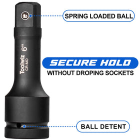 Toolwiz 1inch drive extension 6in angle view enabling precise tightening
