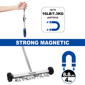 Toolwiz 3-inch rubber wheels roll smoothly on carpet and concrete.
