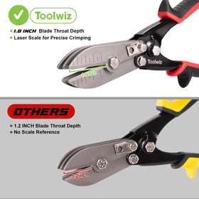 Lanyard hole on Toolwiz crimping tool frees hands during elevated work.