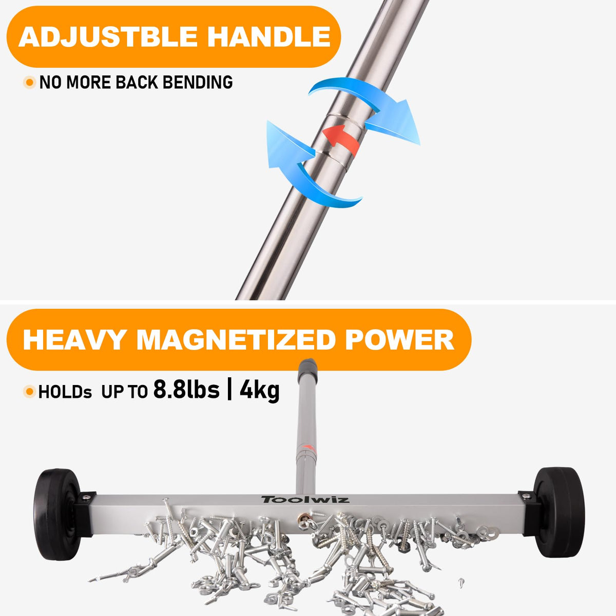 Toolwiz sweeper cleaning under furniture for hard-to-reach nails
