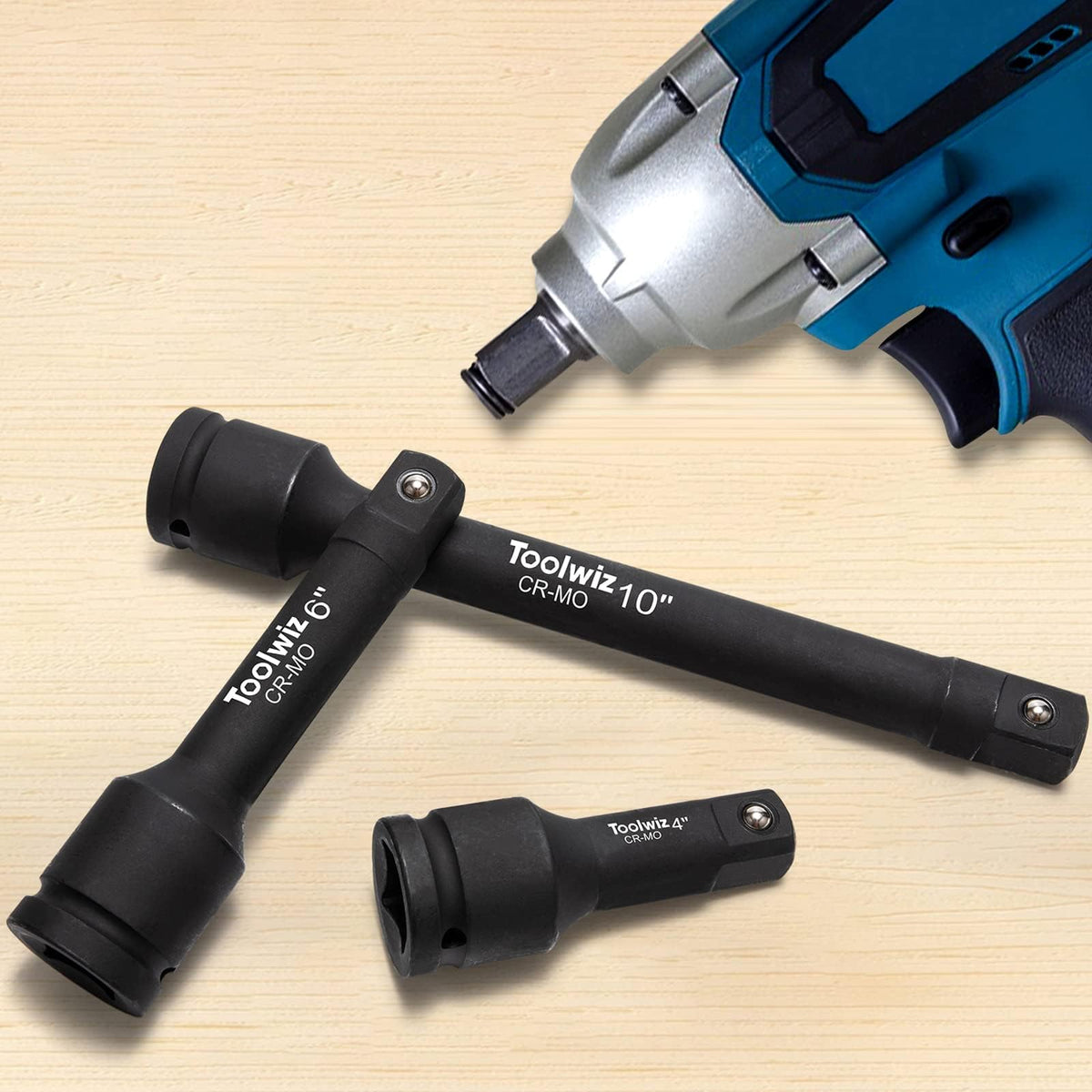 Toolwiz Cr-Mo steel construction delivers durable, corrosion-resistant performance.