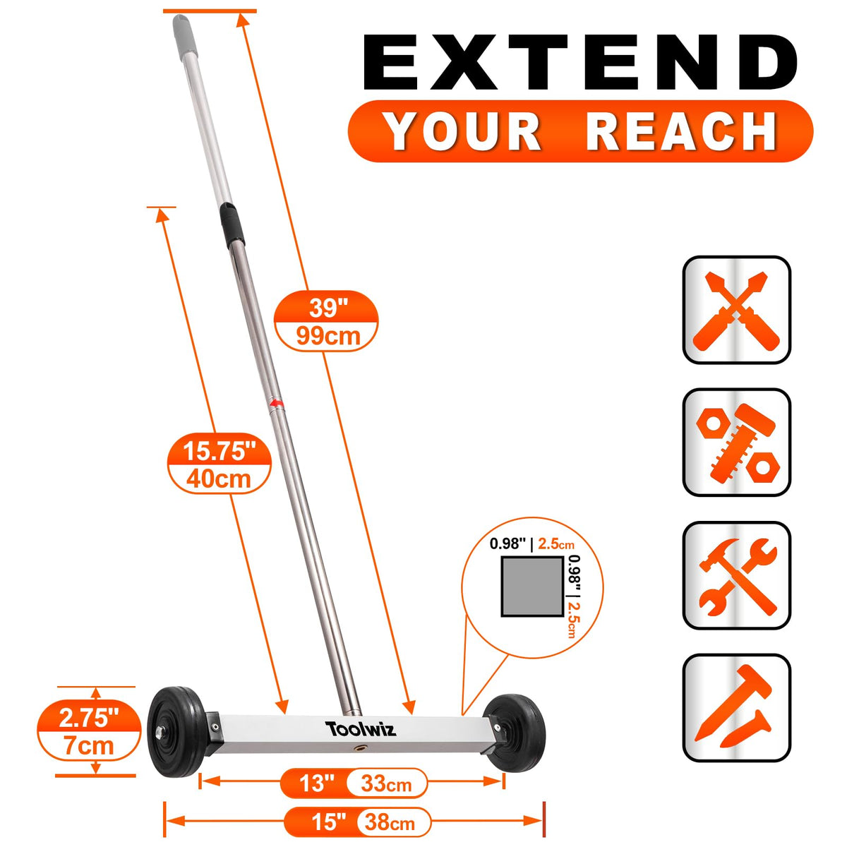 Toolwiz lightweight, compact design for easy storage.