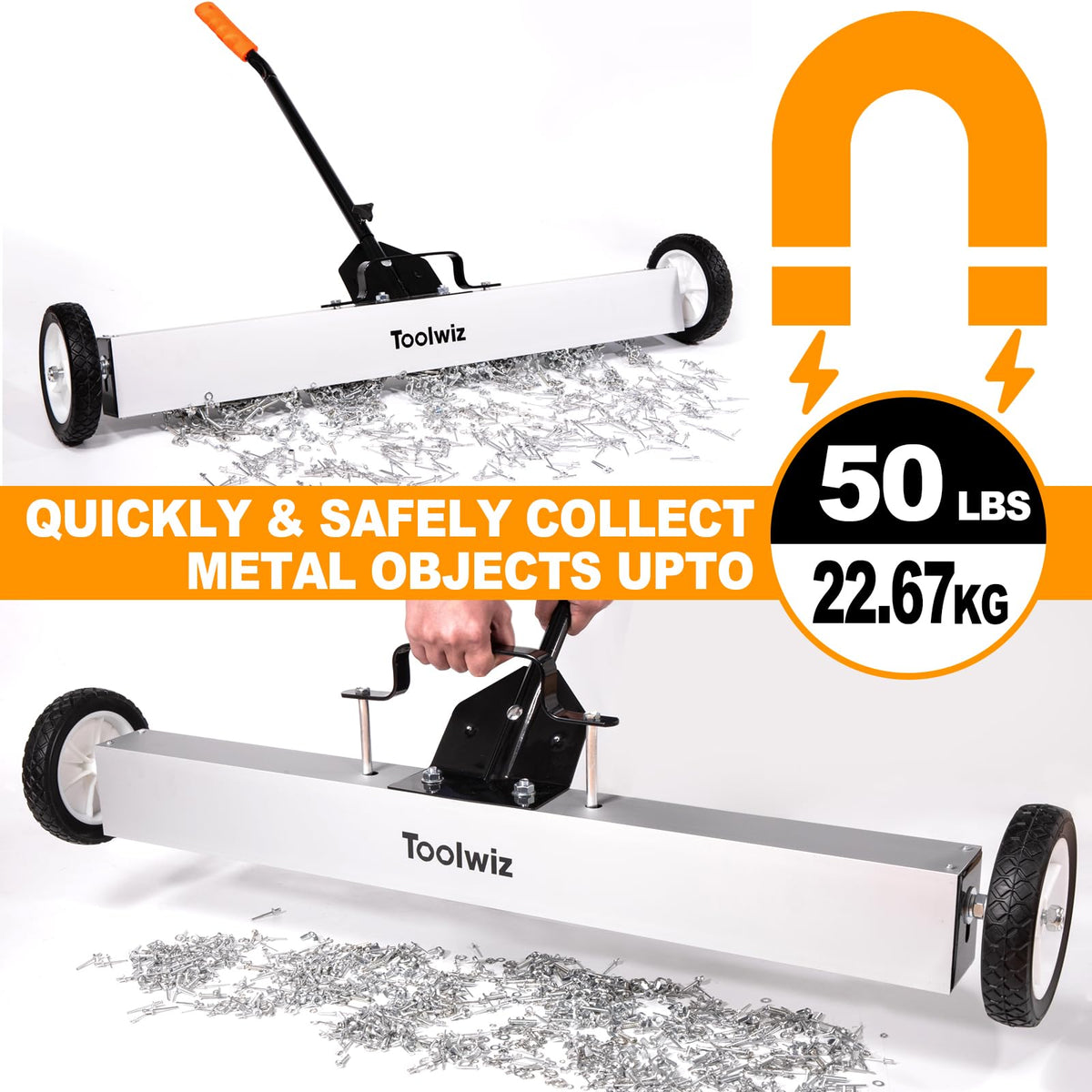Toolwiz quick-release latch makes debris disposal simple