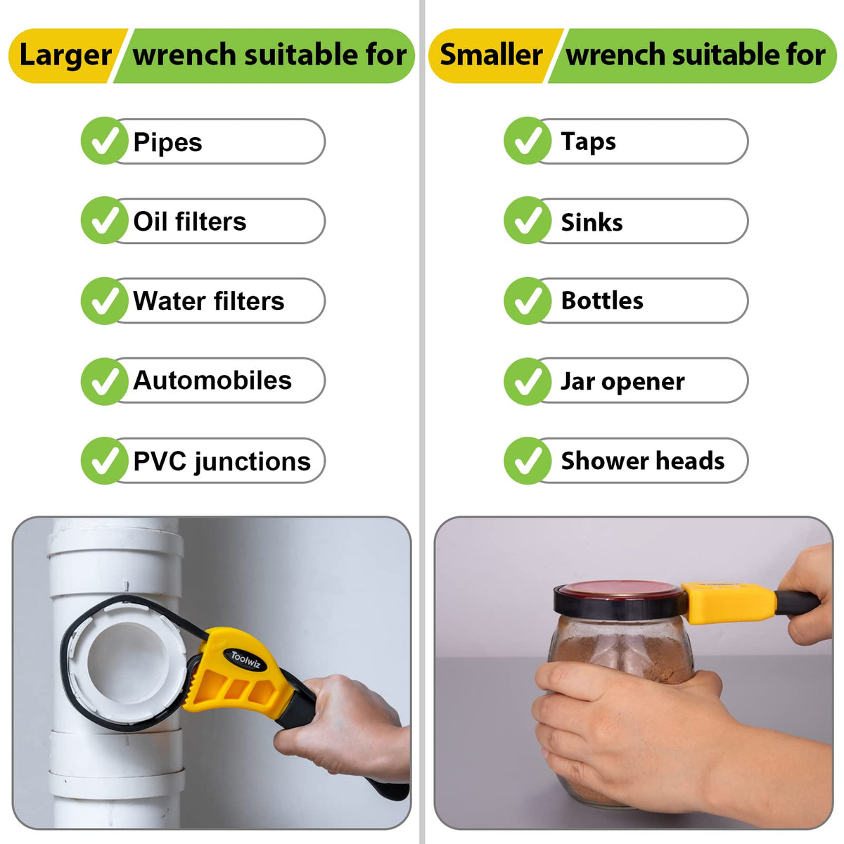 Toolwiz Rubber Strap Wrench durable-construction – withstands torque for filters.