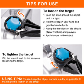 Toolwiz rubber strap wrench ergonomic-grip—reduces hand fatigue on tasks.