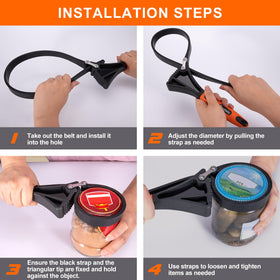 Toolwiz rubber strap wrench pvc-fitting—safe grip on fittings.