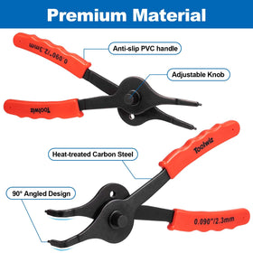 Toolwiz straight pliers six-inch with 0.038-inch tip for small retainers.