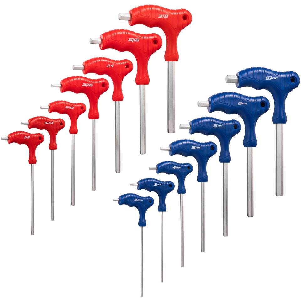 Toolwiz T-handle Allen wrench set on display for versatile shop tasks.
