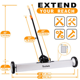 Toolwiz telescoping holder provides adjustable reach for sweeping convenience