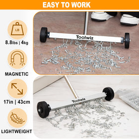 Toolwiz workshop and garage cleanup using the magnetic sweeper
