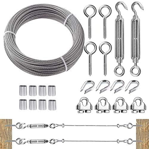 TooTaci 1/8 wire cable kit ready for railing projects with durable stainless steel