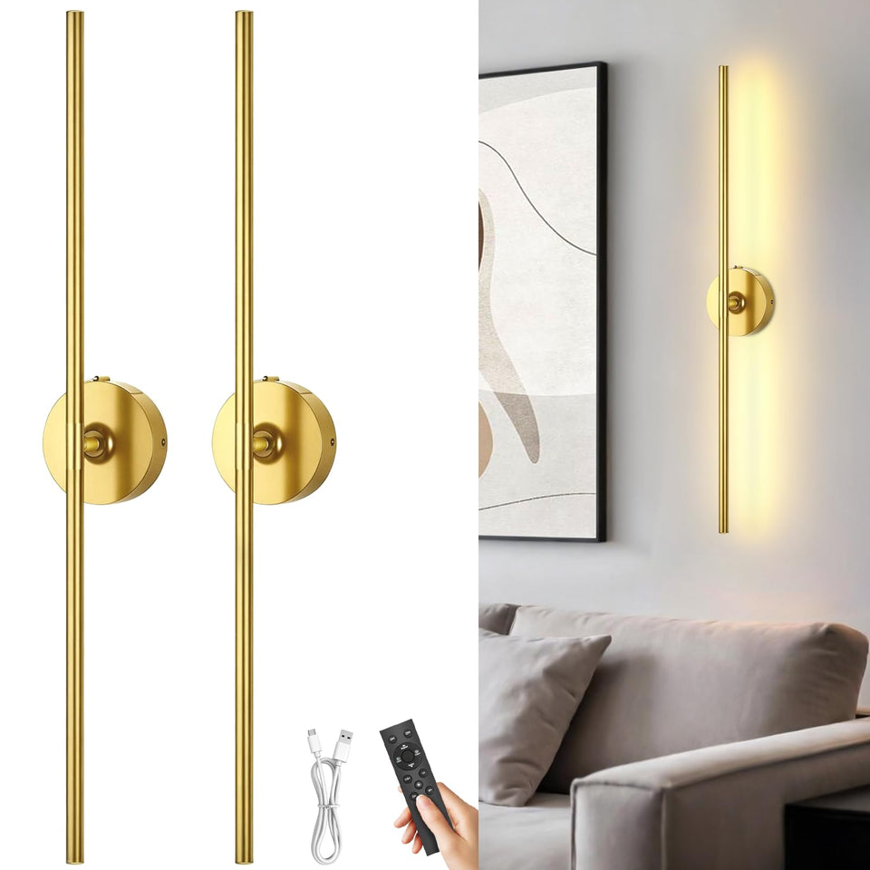 TOOWELL battery-powered wall sconces set of 2 illuminate living room with cordless ease