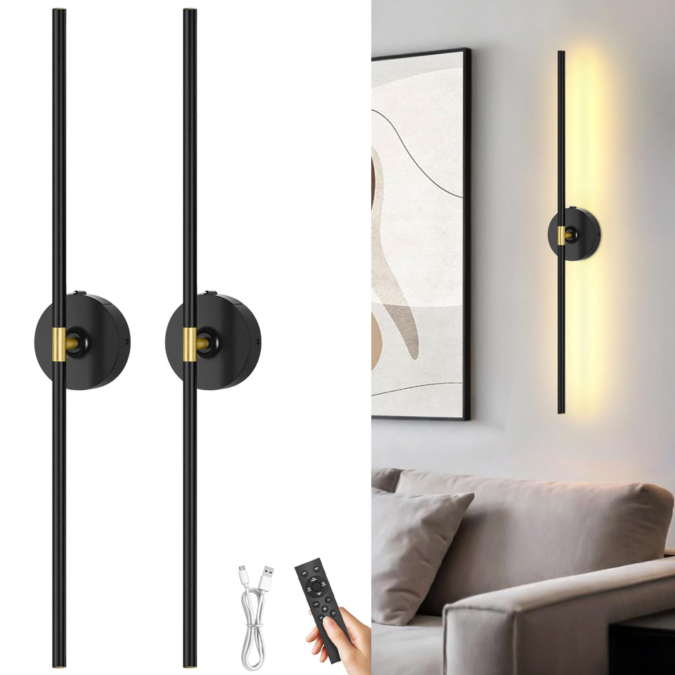 TOOWELL battery-operated wall sconces in box for quick, cordless setup