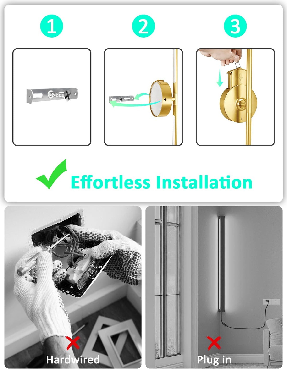 TOOWELL durable wall sconce with long battery life for everyday use
