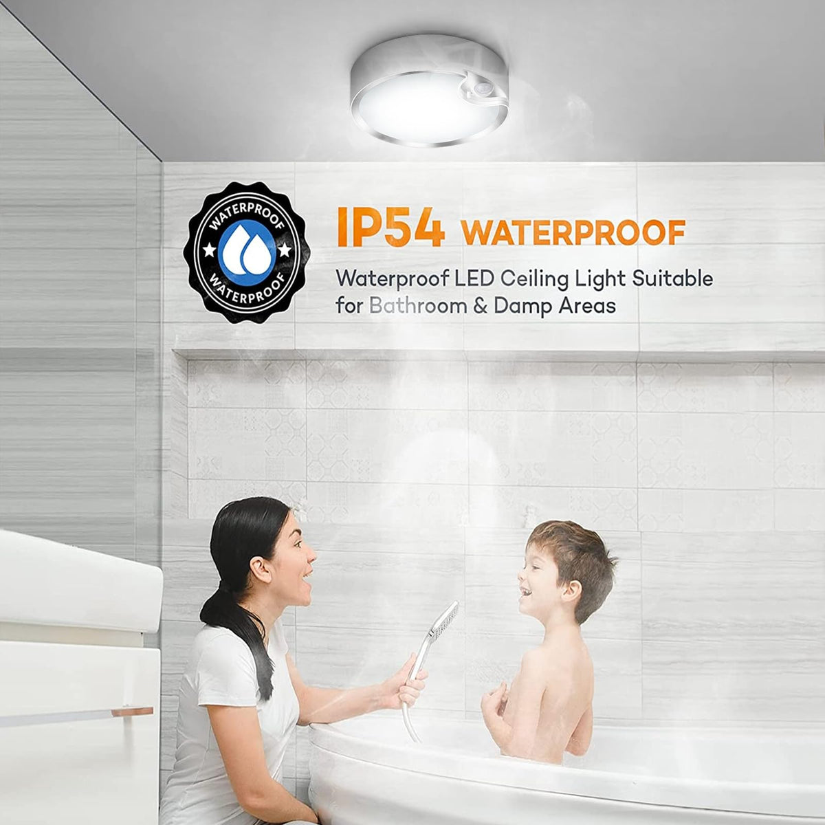 TOOWELL motion sensor ceiling light installation close-up showing easy setup