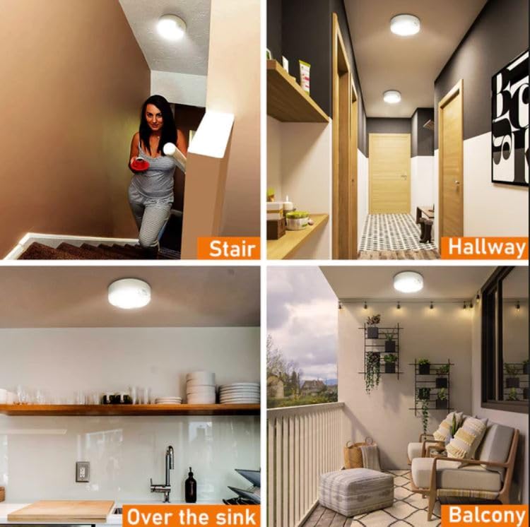 TOOWELL ceiling light for shower porch activates on motion for safer entry