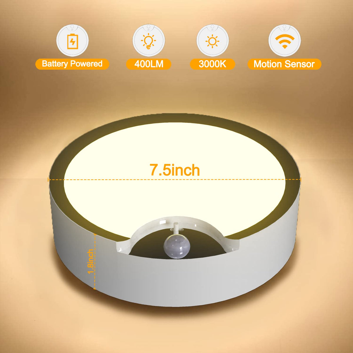 TOOWELL wireless ceiling light for pantry offers easy installation in minutes.