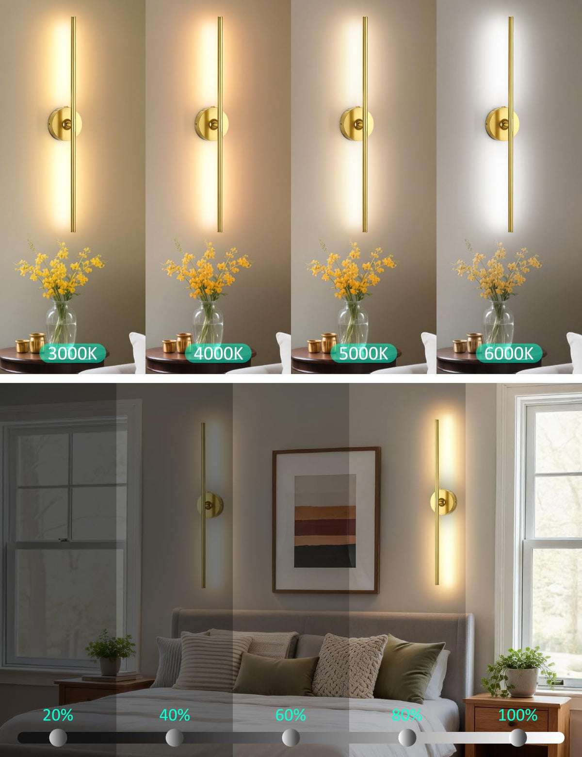 TOOWELL wireless lighting suitable for renters and outlets-free spaces