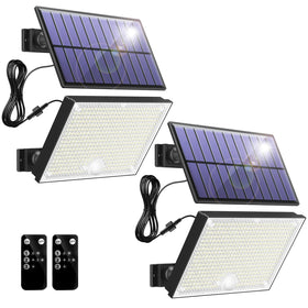 Topabol 400LED solar light panel on roof showing optimal sun exposure for night lighting