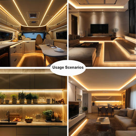 TOPAI 12V COB LED strip for bathroom use with silicone coating.