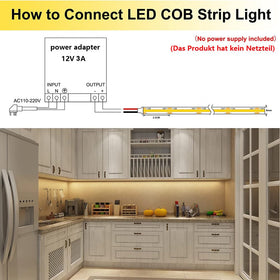 TOPAI 12V COB LED strip under cabinet lighting.