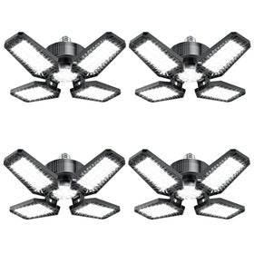 TOPAUBUB 4-panel garage light with four adjustable panels for wide-area lighting.