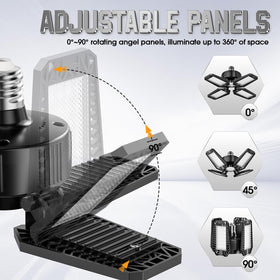 TOPAUBUB adjustable panels angle up to 90 degrees for targeted lighting.