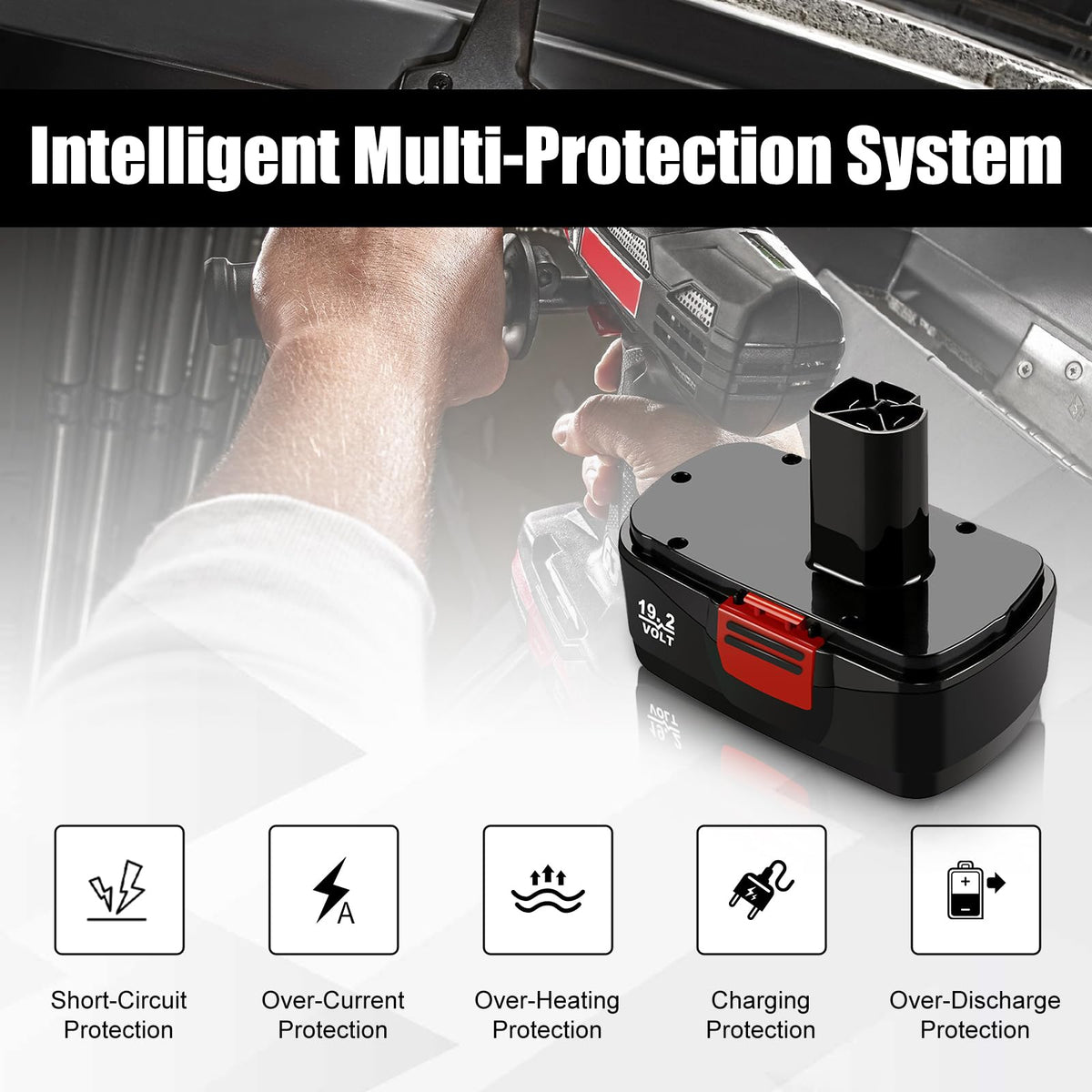 Topbatt safety features protect against overload and short circuits.