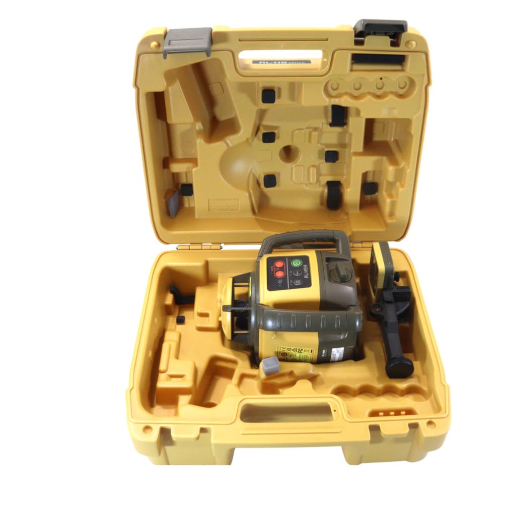 Topcon RL-H5A self-leveling rotary laser front view for precise grading on large jobs.