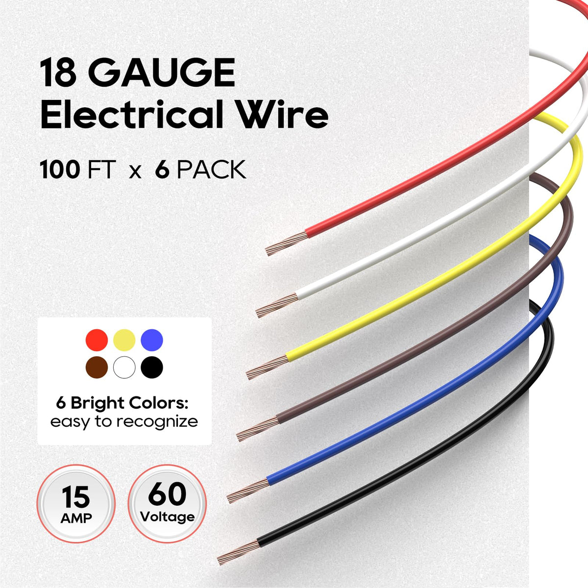 TOPDC six-color wire closeup for color coding