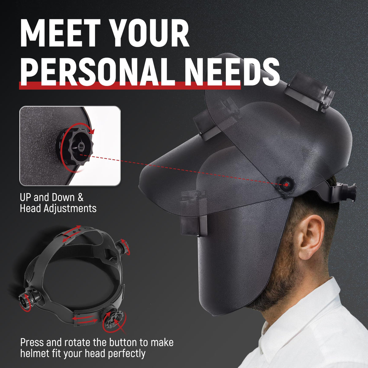 TOPDC helmet with lens switch demonstration for seamless non-welding tasks