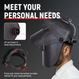 TOPDC helmet with lens switch demonstration for seamless non-welding tasks
