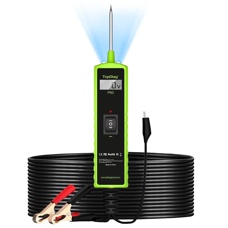 TopDiag P60 front view with LED illumination for dark workshops