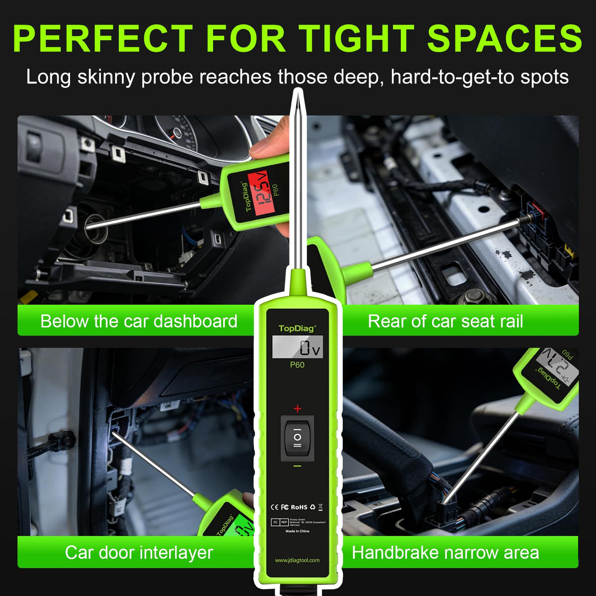 TopDiag P60 ground test and jump lead feature in use